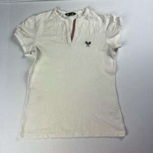 Brooks Brothers Women's Tennis Polo Stripe Short Sleeve Preppy Golf Shirt S